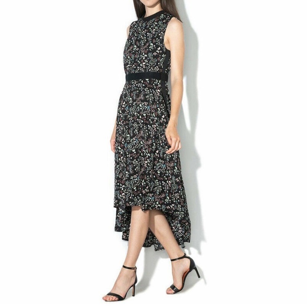 Ted Baker London 4 Dress Frarley Hazel Black Floral High Low Wedding Guest Event - Picture 13 of 14